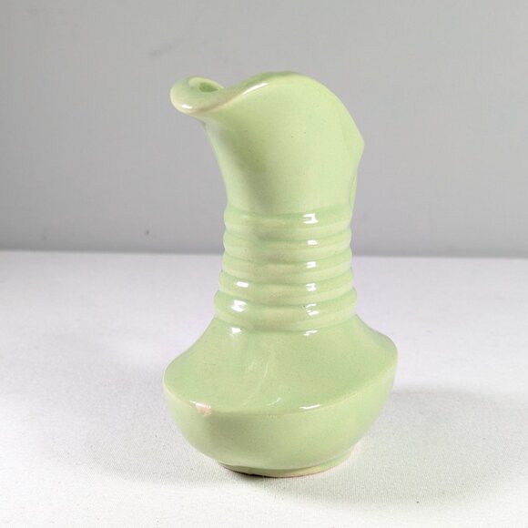 Small green MCM creamer, small ceramic pitcher by McCoy or Fredericksburg - Picture 2 of 11